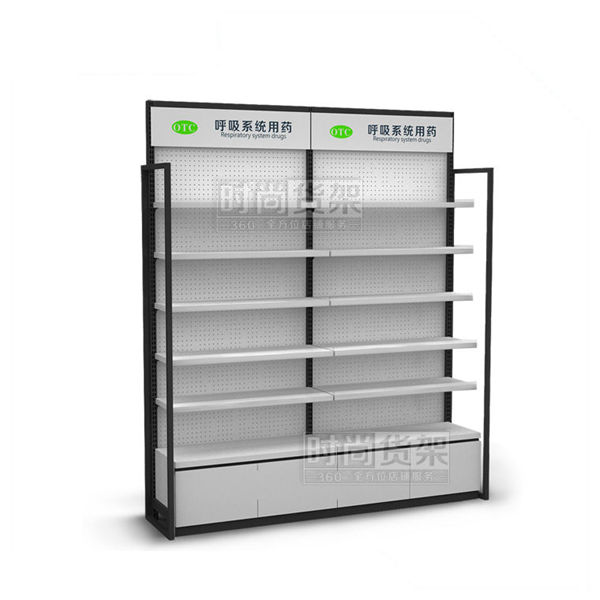 藥店貨架_單面貨架(孔板地柜無(wú)中框)